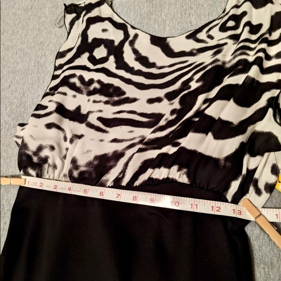 Alice + Olivia dress w/ zebra print, side ruching - Picture 9 of 11